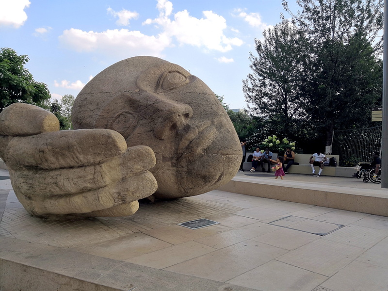 A Large Sculpture in a City Park
