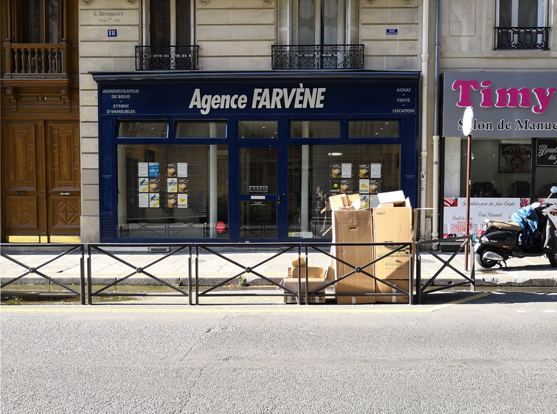 French Agency Office with Boxes in Front
