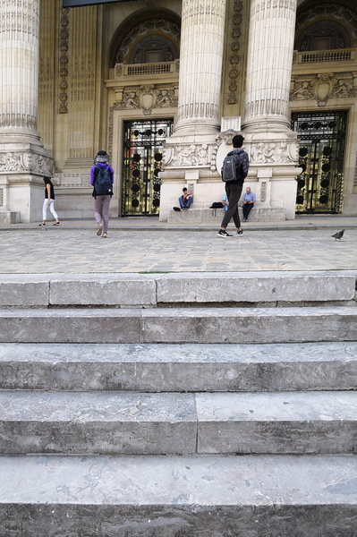City Steps Leading to a Building in Paris, France