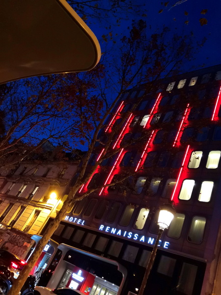 Urban Night Scene with Neon Signs