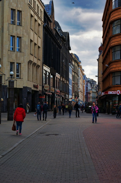 City Street on a Cloudy Day