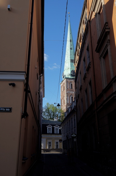 Historic European Street with Church