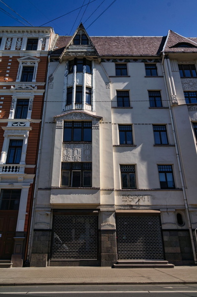 Historic Building in Riga, Latvia: A Charming Commercial Facade