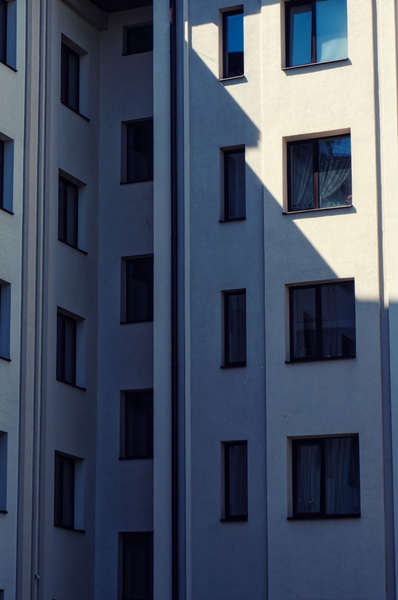 Riga Apartment Building with Shadow Play
