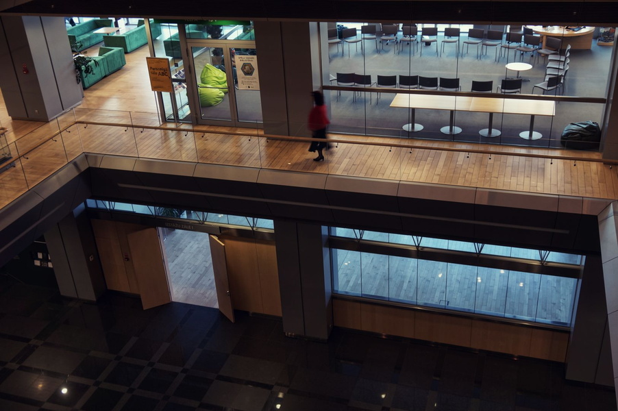 Elevated Office Lobby with Tiled Floor