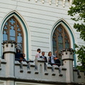Gathering at an Old European Church