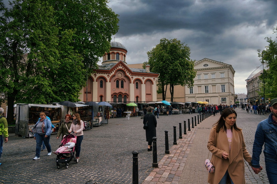 Vilnius Old Town on a Stormy Day
