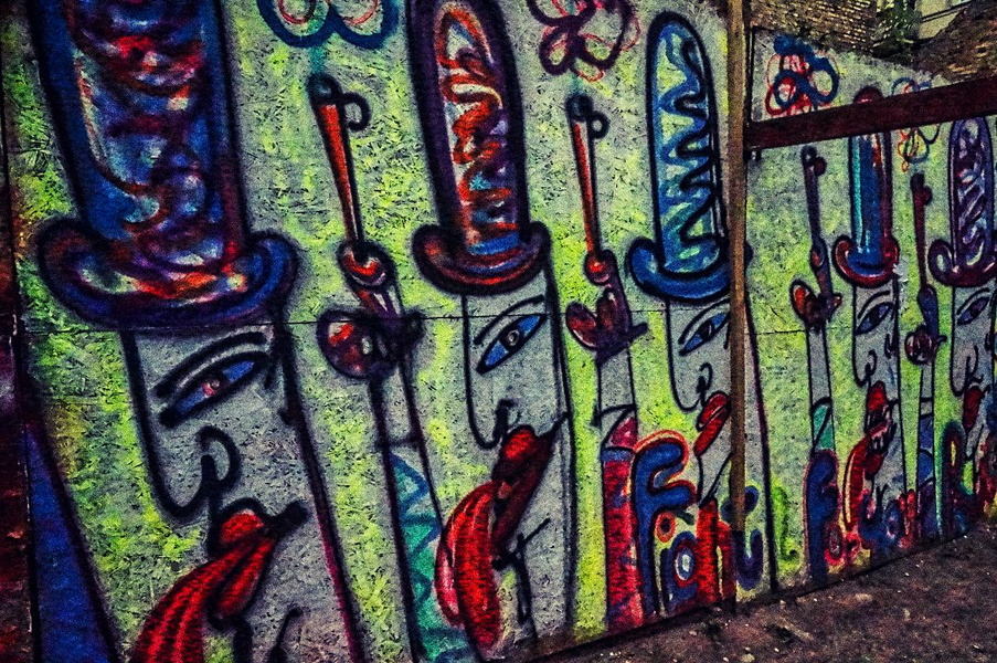 Colorful Graffiti Wall in Vilnius, Lithuania