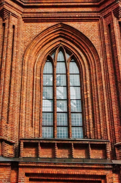 Historic European Church with Gothic Window Frame