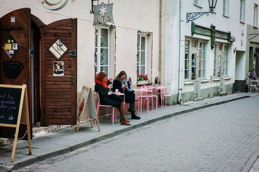 A Cozy Cafe on a European Street