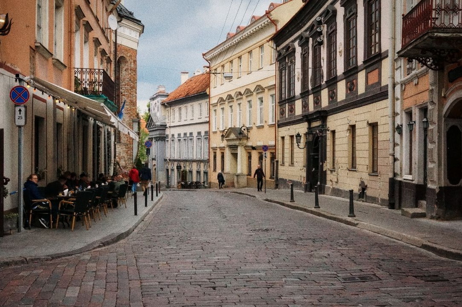 Narrow Stone Alley in Vilnius, Lithuania