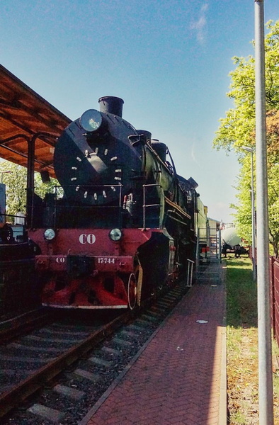 Old Steam Train at a Station in Vilnius, Lithuania