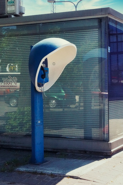 Urban Street Scene with Telephone Booth