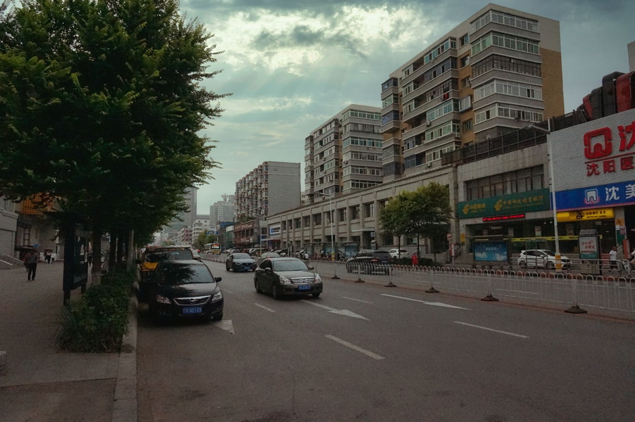 A Rainy Day in Shenyang, China: A Residential Area Street View