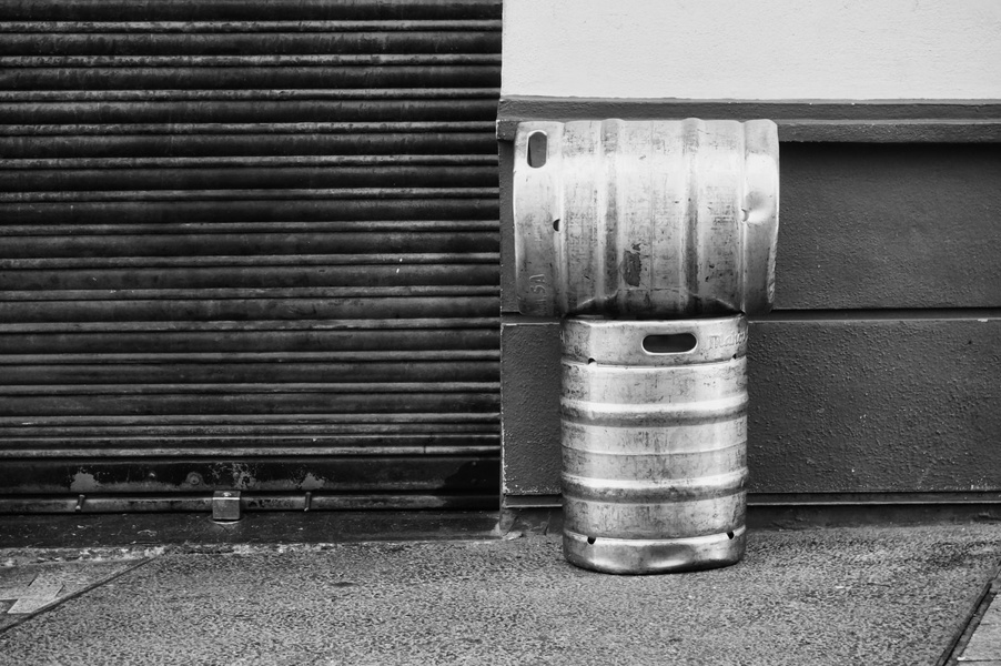 Urban Scene with a Barrel and Door