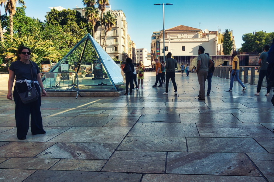 A Rainy Day in a European Square