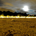 Nighttime Scene in Bordeaux, France: A Moonlit Park by the Waterway