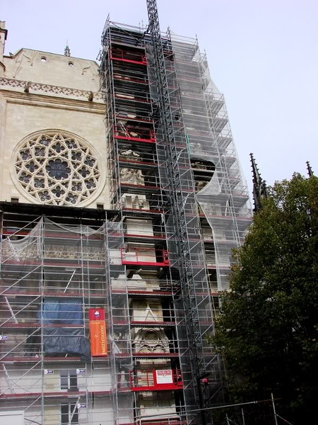 Church Renovation: Scaffolding and Construction in Progress