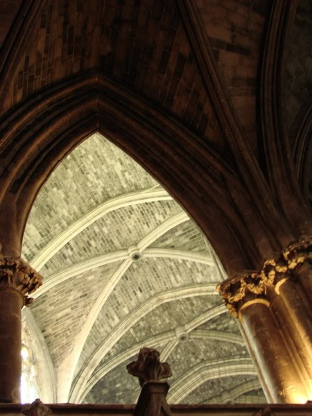 Gothic Arched Doorway with Stone Ceiling