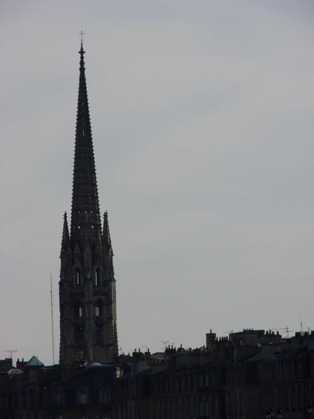 Historic Church with Tower in Bordeaux, France
