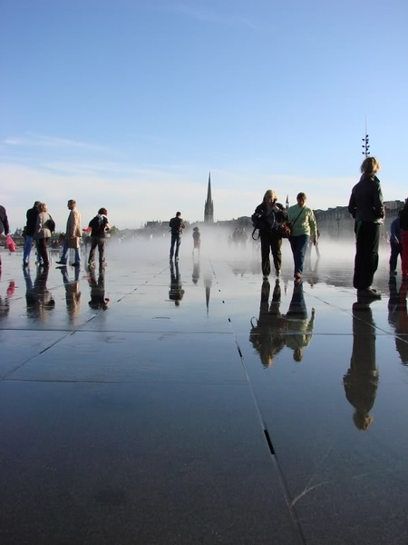 Reflections on the Rain-Soaked Walkway