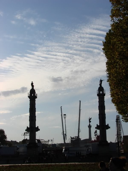 Historic Square with Monuments in Bordeaux, France