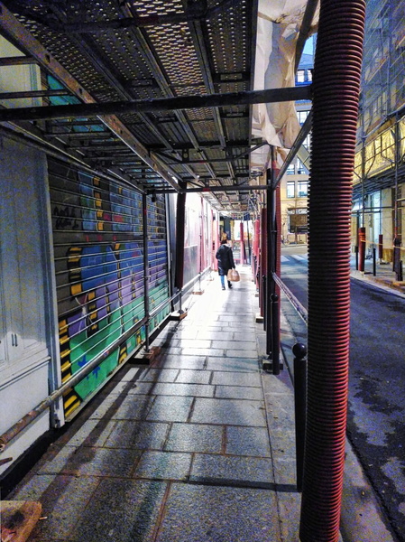 Nighttime Urban Scene: An Alleyway in Paris