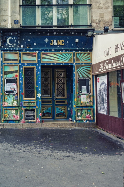Vibrant Street Art Entrance to a Shop