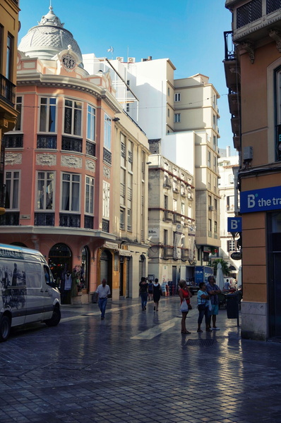 A Sunlit Narrow Alley in Malaga, Spain