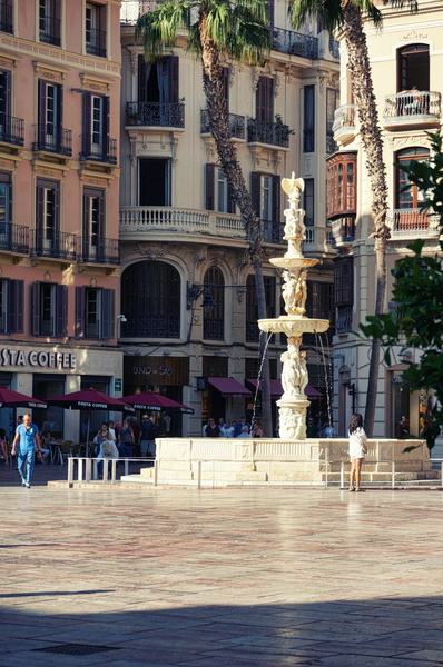 Plaza with Fountain and Surrounding Buildings