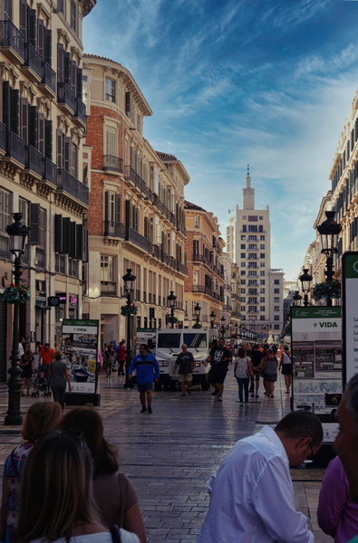 Vibrant Spanish Street in Malaga