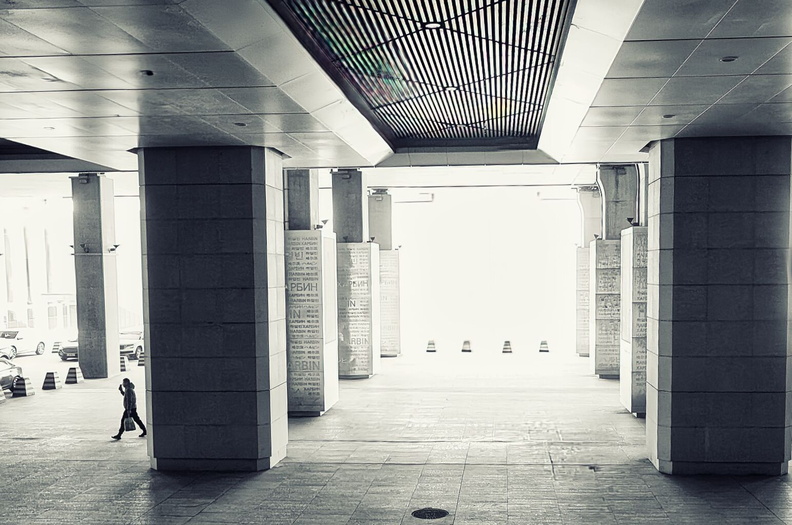 Serene Lobby with Modern Architectural Elements