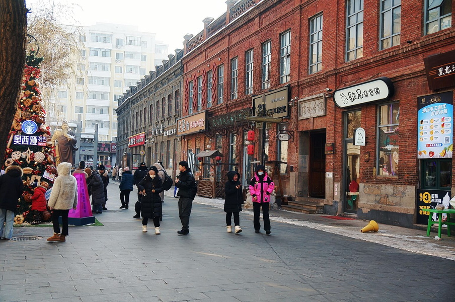 Harbin Christmas Festival: A Vibrant Street Scene