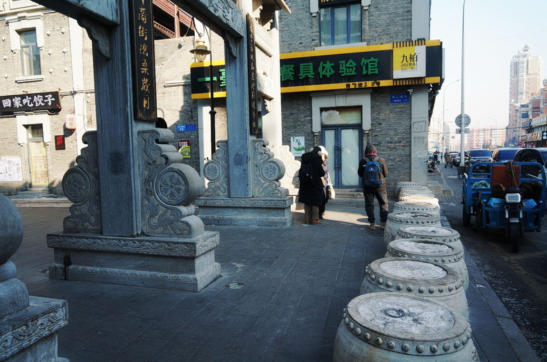 A Traditional Chinese Pagoda and Street Scene