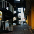 The Solitude of an Empty Modern Spiral Staircase in a Cityscape