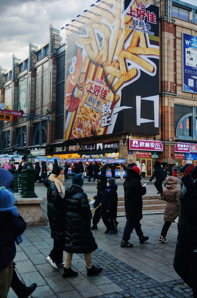 Harbin, China: Street Life and Commercial Advertisement