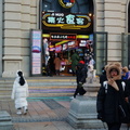 Busy Street Scene with a Building Entrance