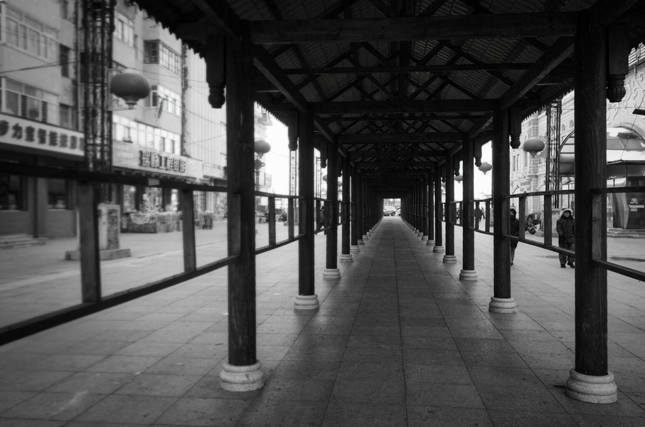 Harbin, China - Empty Pavilion Walkway
