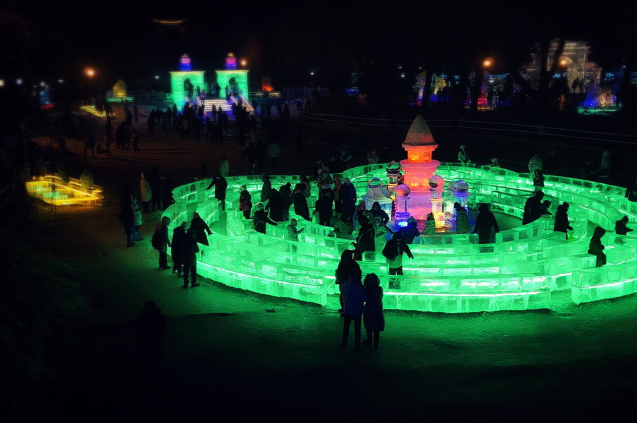 Vivid Lights and Festive Spirit in Harbin, China