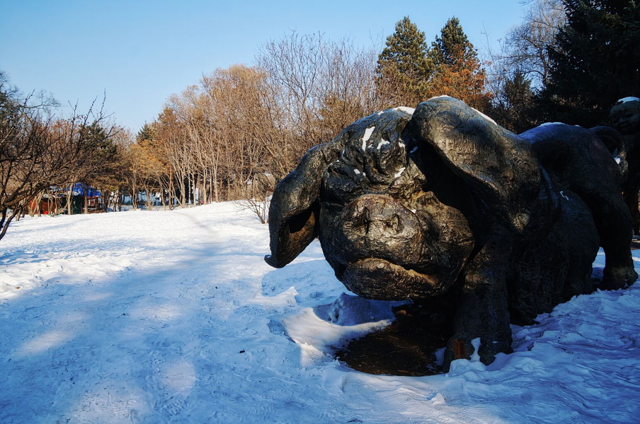 Wintery Sculpture in a Park
