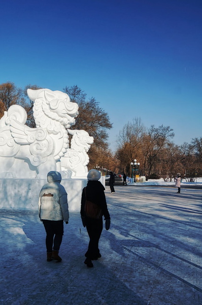A Winter Scene in Harbin, China