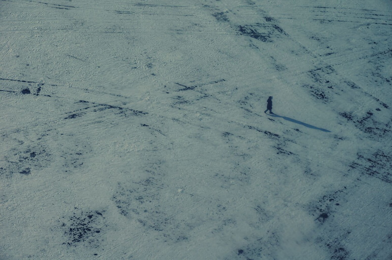 Aerial View of an Empty Snowy Area