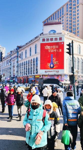 Bustling City Street, Harbin, China