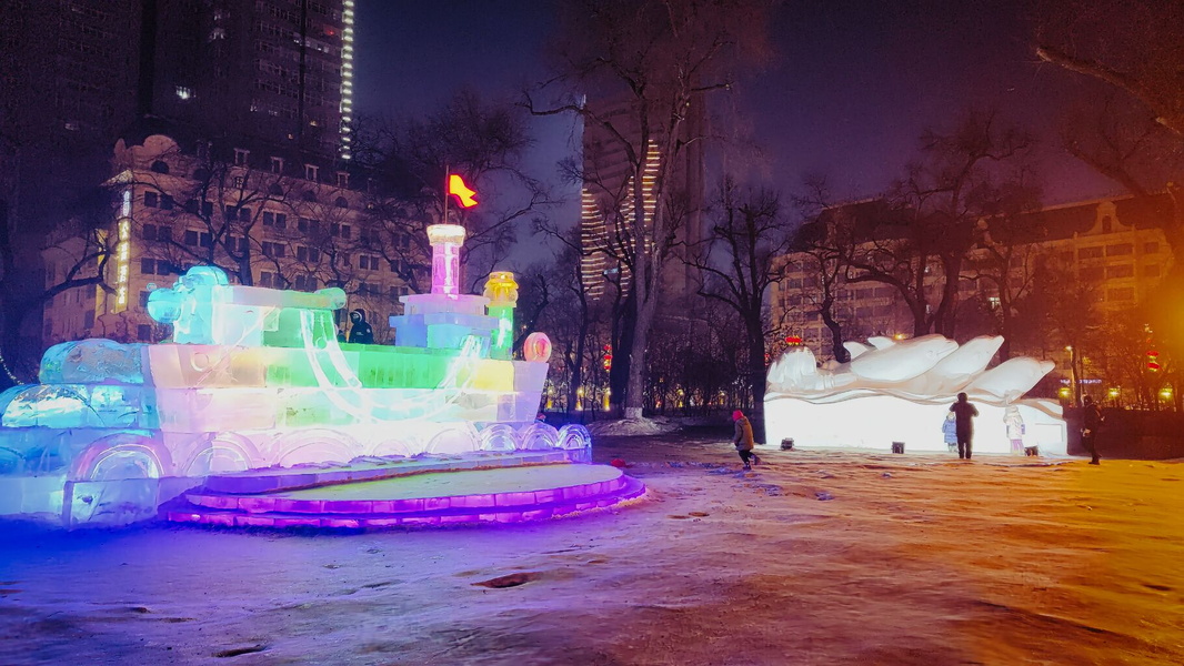 The Harbin Ice Festival Spectacle at Night