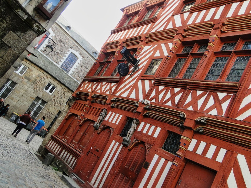Historical Building with Striped Design in Rennes, France