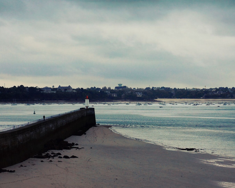 A Serene Beach Scene at Saint-Malo, France