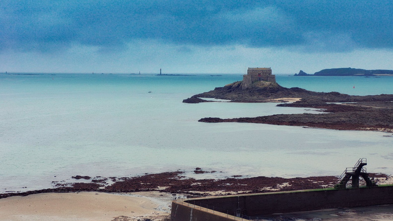 Fortified Coastal Ruin at Sunset, Saint-Malo, France