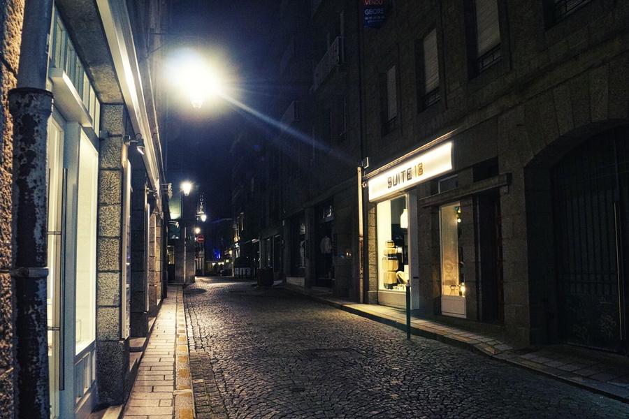 Quiet Night on a European Street