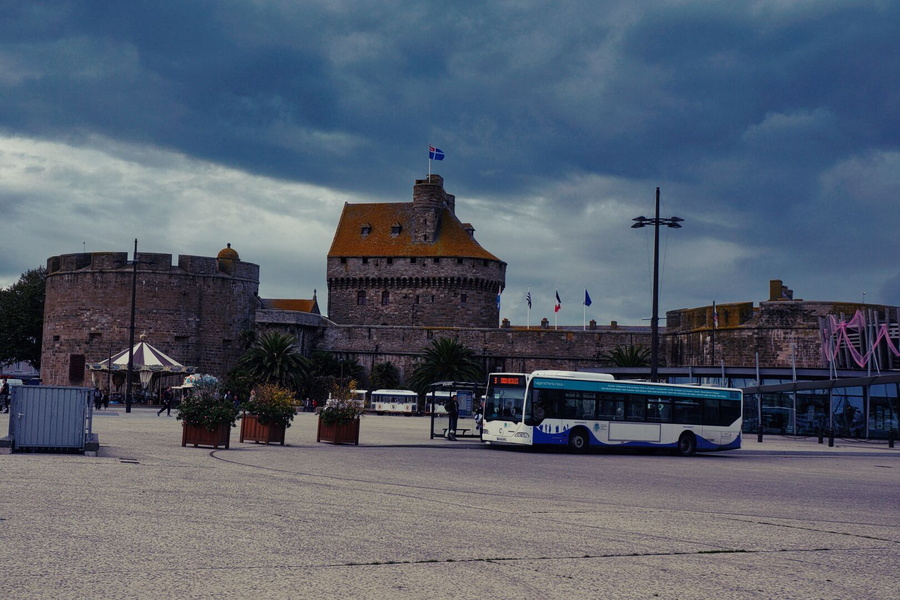 Historic Town Square with Ancient Fortifications