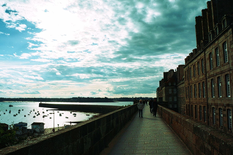 Stormy Coastal Walkway in Saint-Malo, France